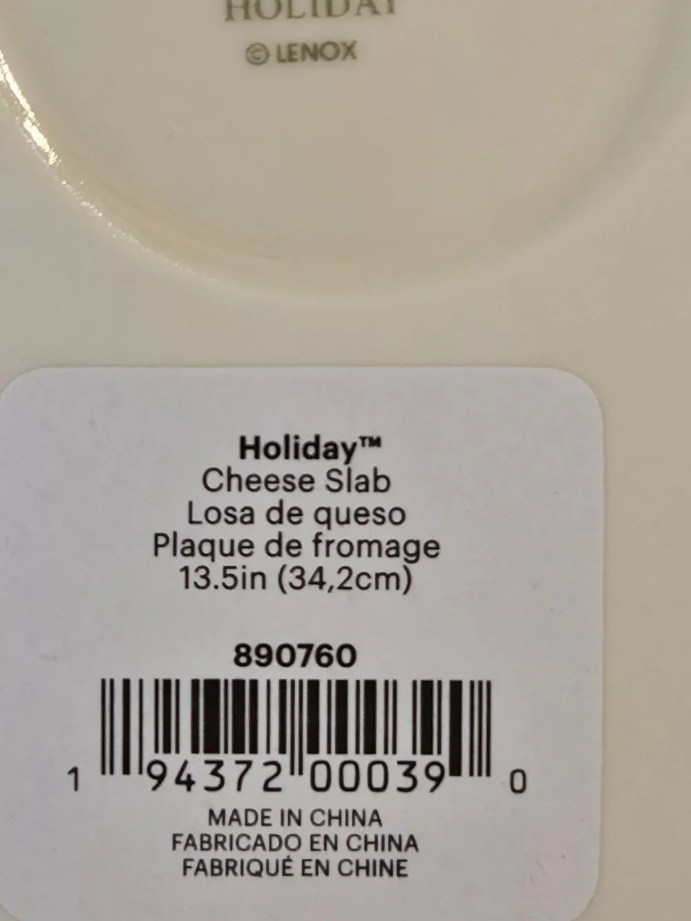 Lenox Christmas Cheeseboard with Handle
